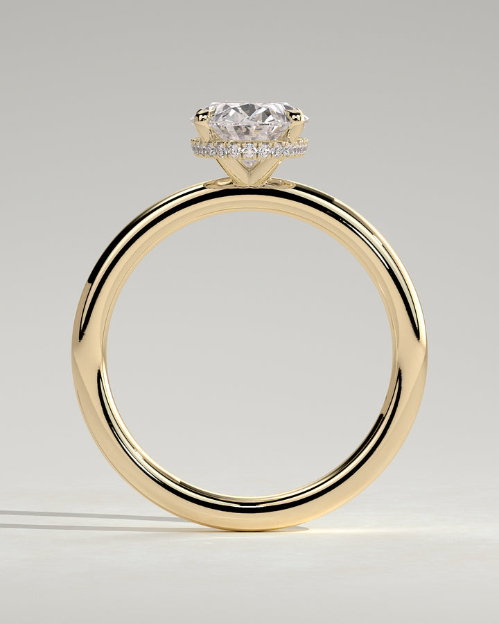 oval engagement ring hidden halo gold