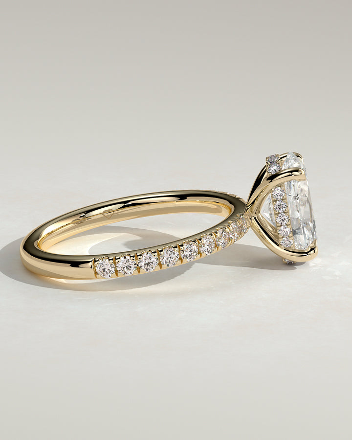 oval hidden halo ring
