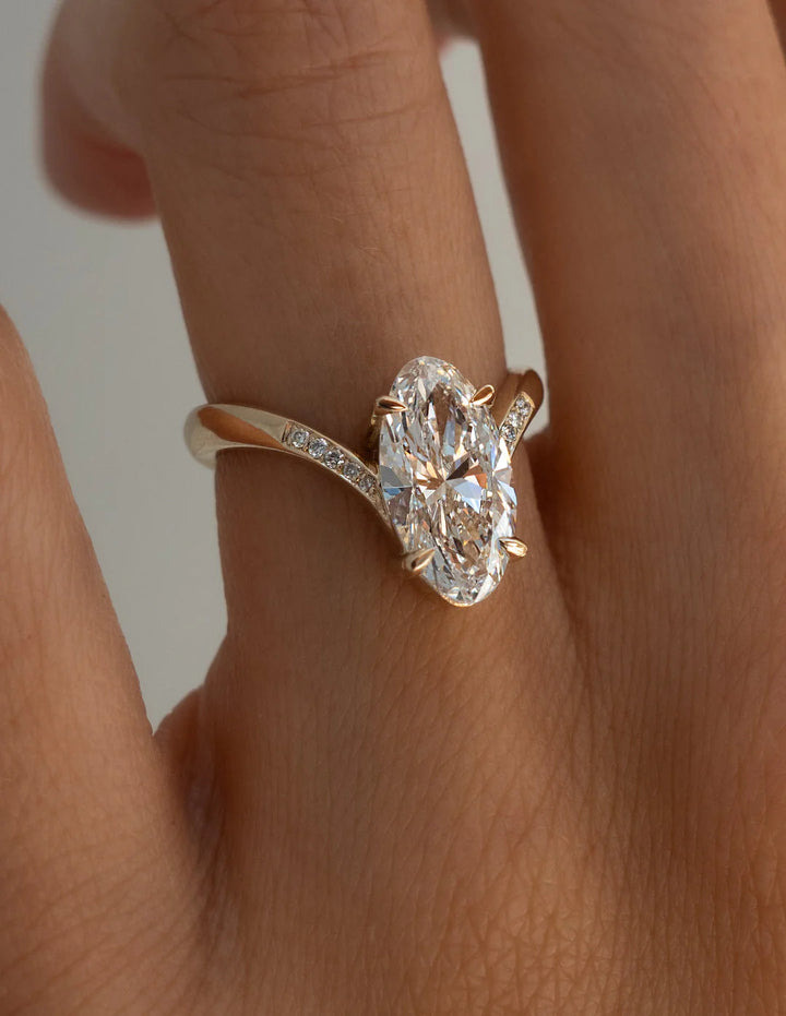 luxury oval diamond ring