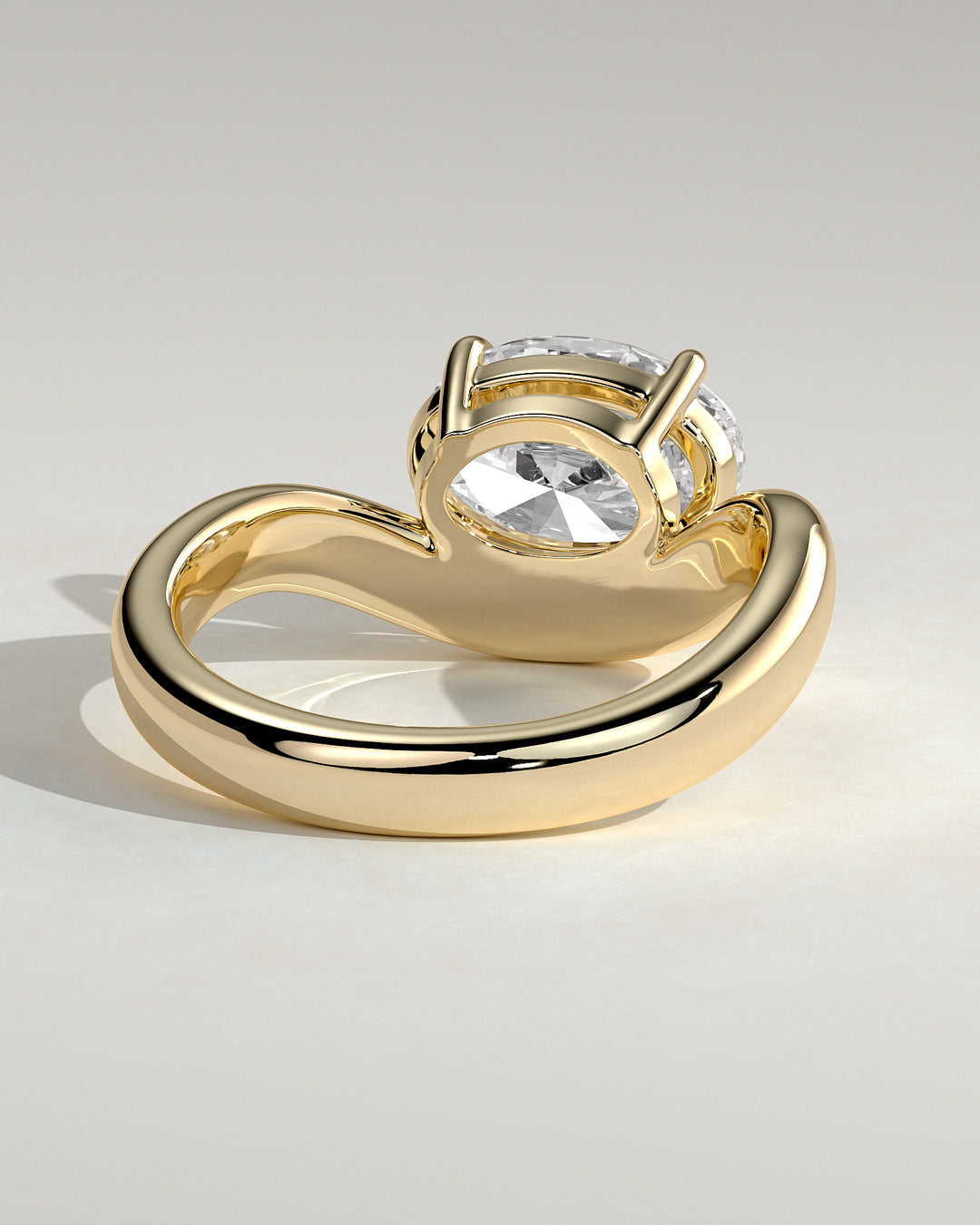 oval wave band engagement ring