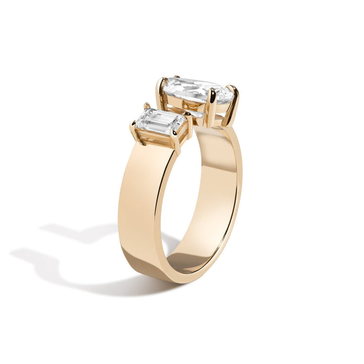 1.0ct Pear F/VS1 CVD Diamond Unique Band Engagement Ring