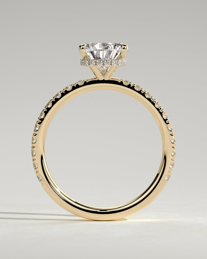 pear bridal halo ring
