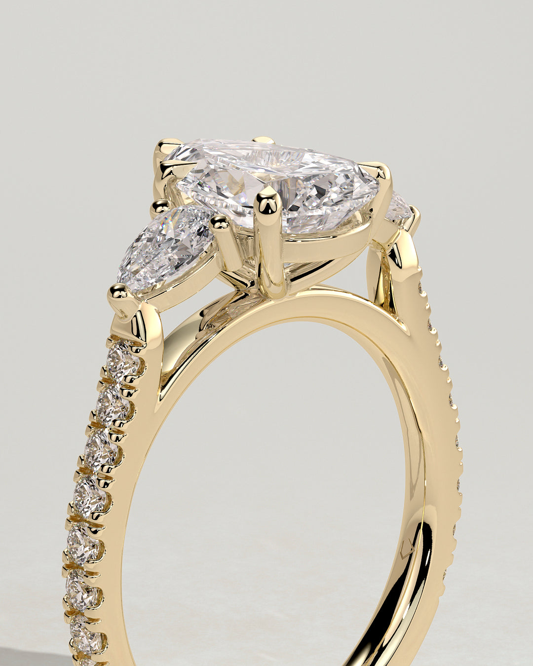 pear cathedral engagement ring