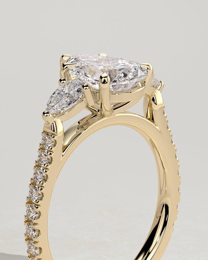 pear cathedral engagement ring