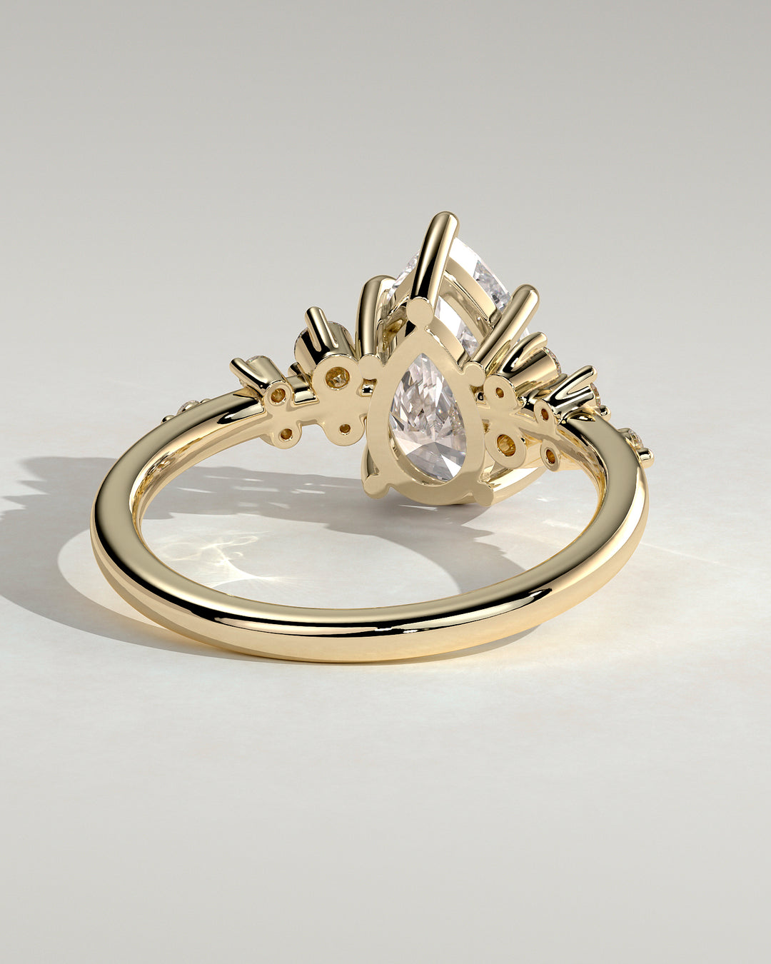pear diamond cluster ring