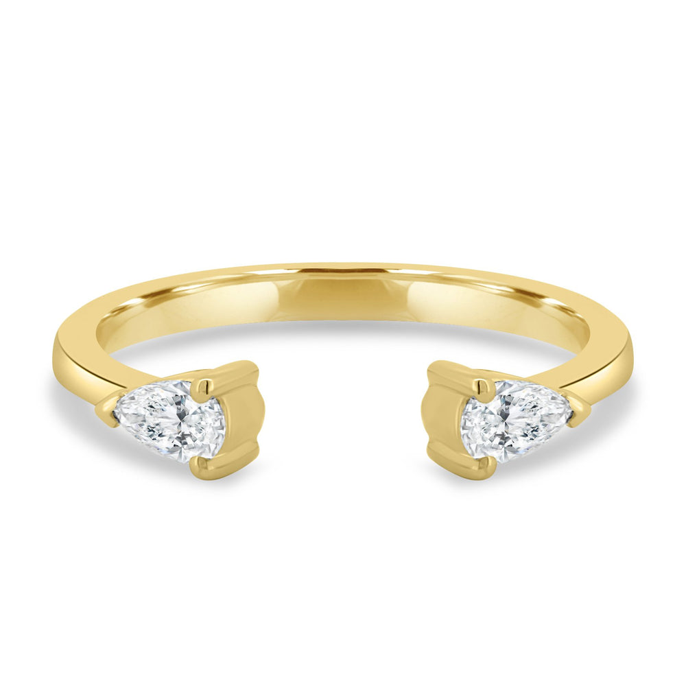 pear diamond open ring
