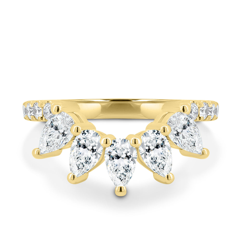 pear diamond wedding band