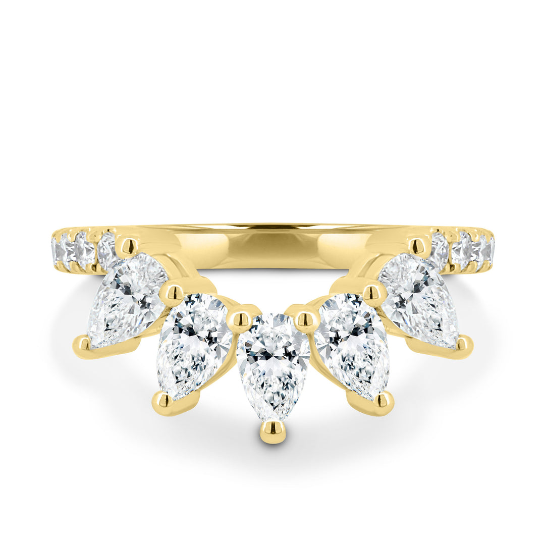 pear diamond wedding band