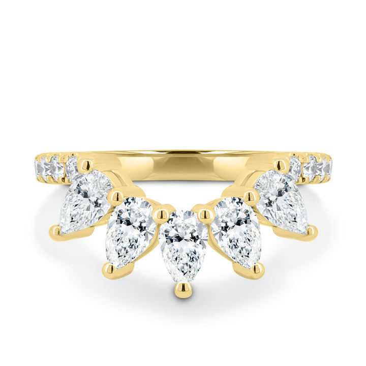 pear diamond wedding band