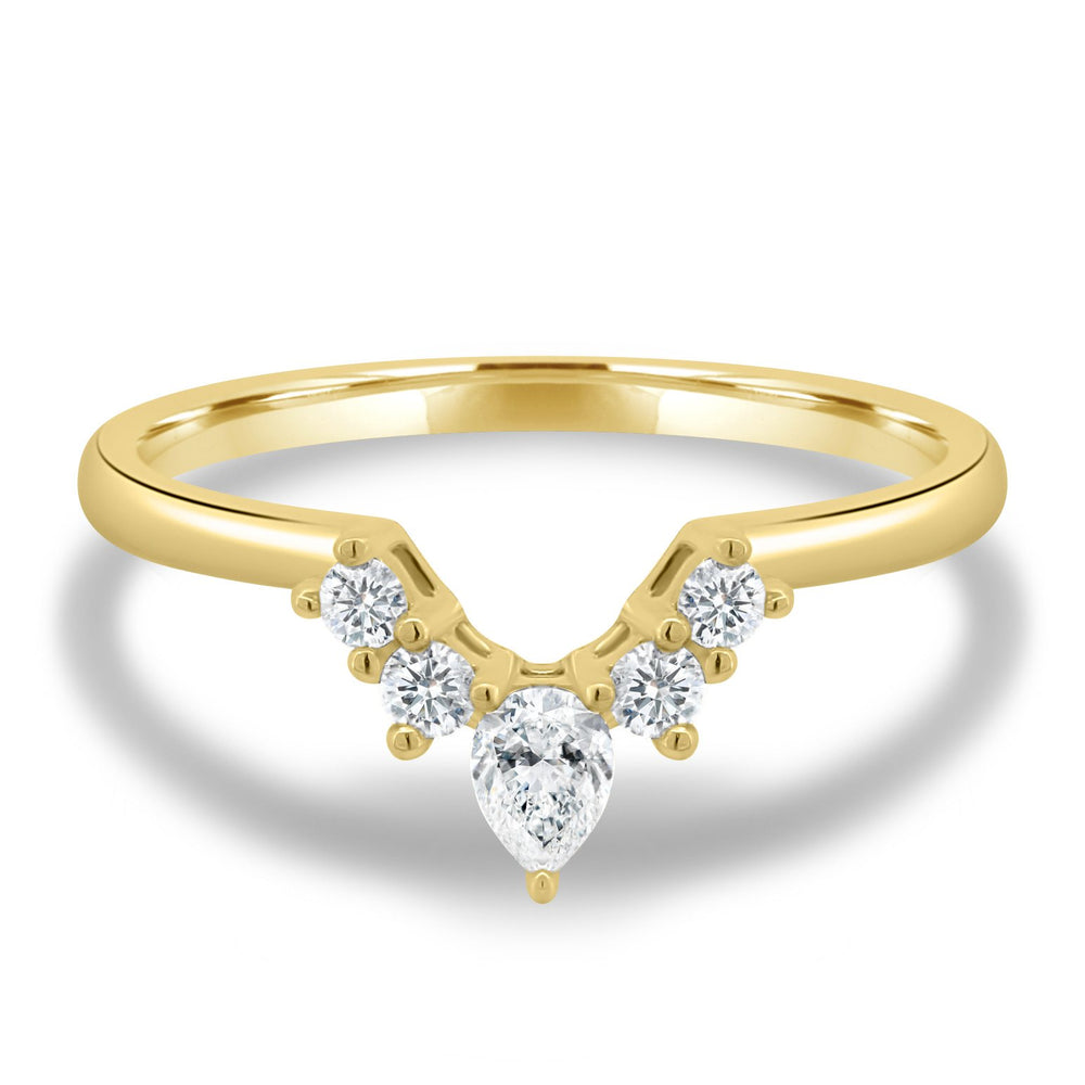 pear diamond wedding band