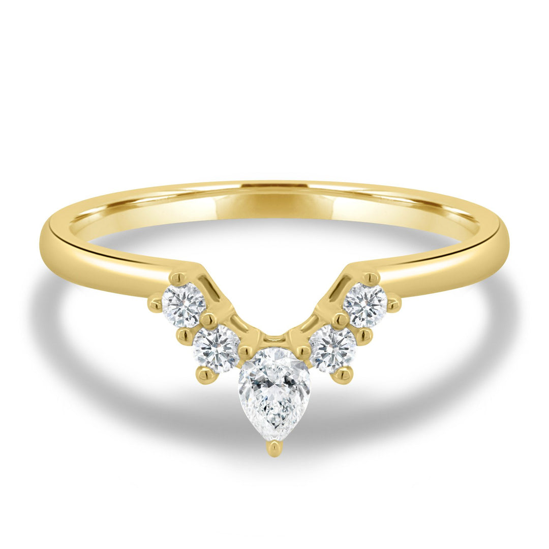 pear diamond wedding band