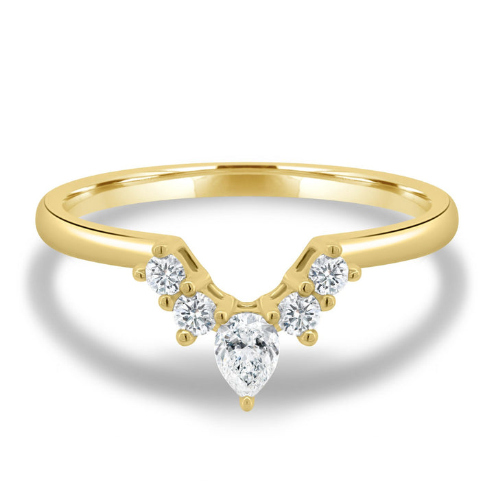 pear diamond wedding band