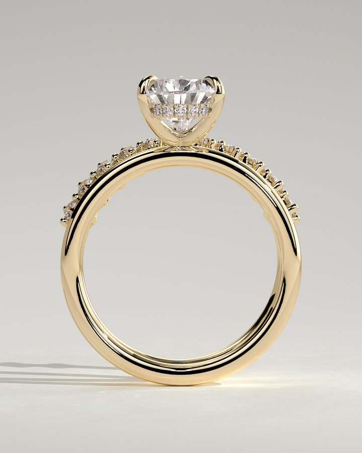 pear engagement ring bridal band set
