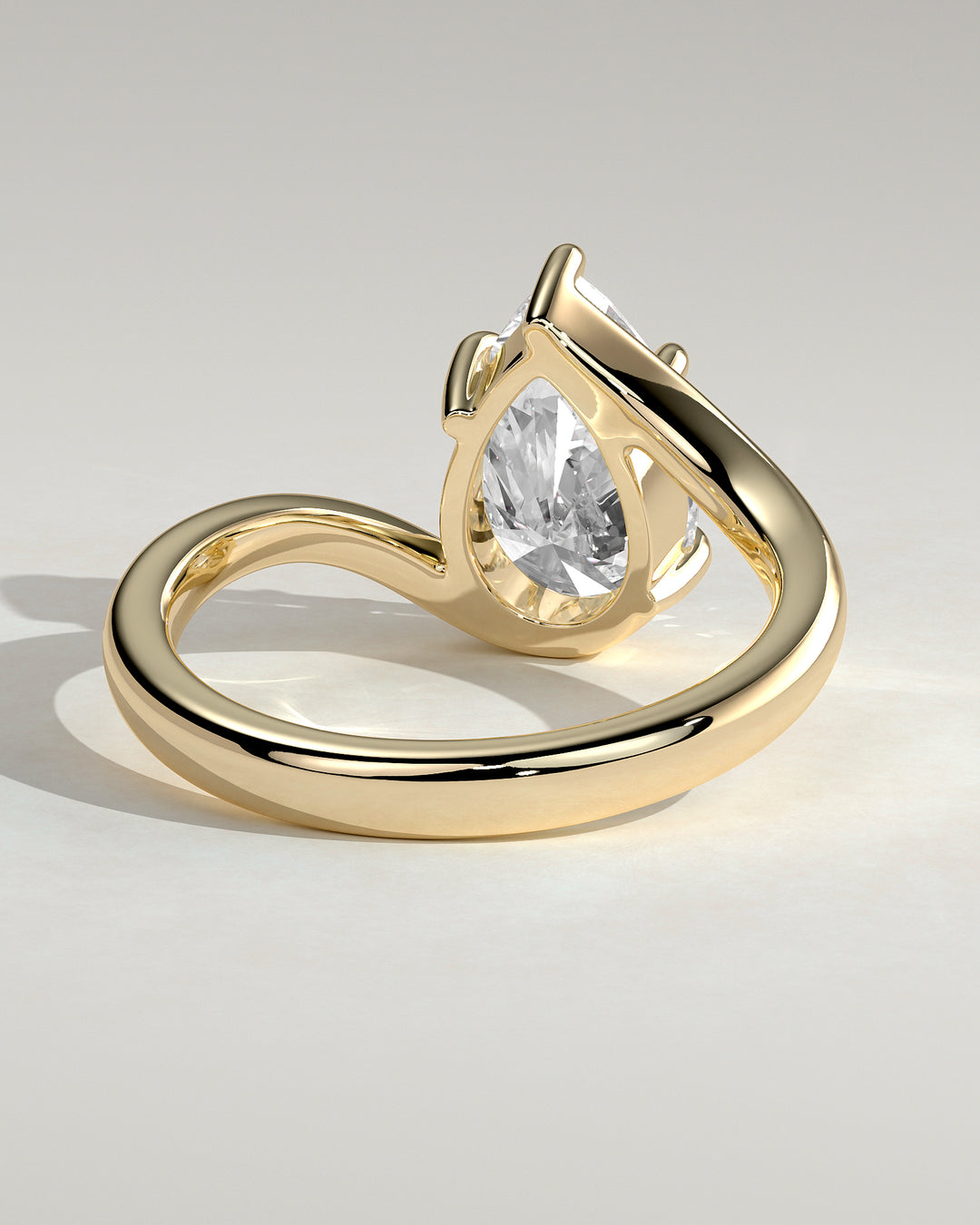 pear engagement ring bypass style