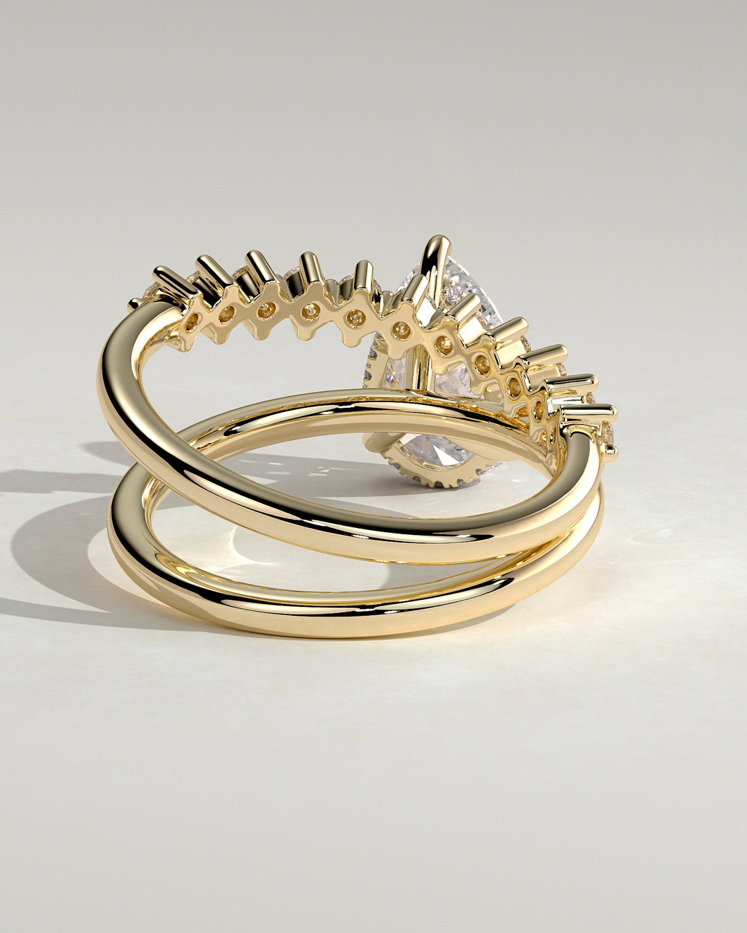 pear engagement ring wedding set
