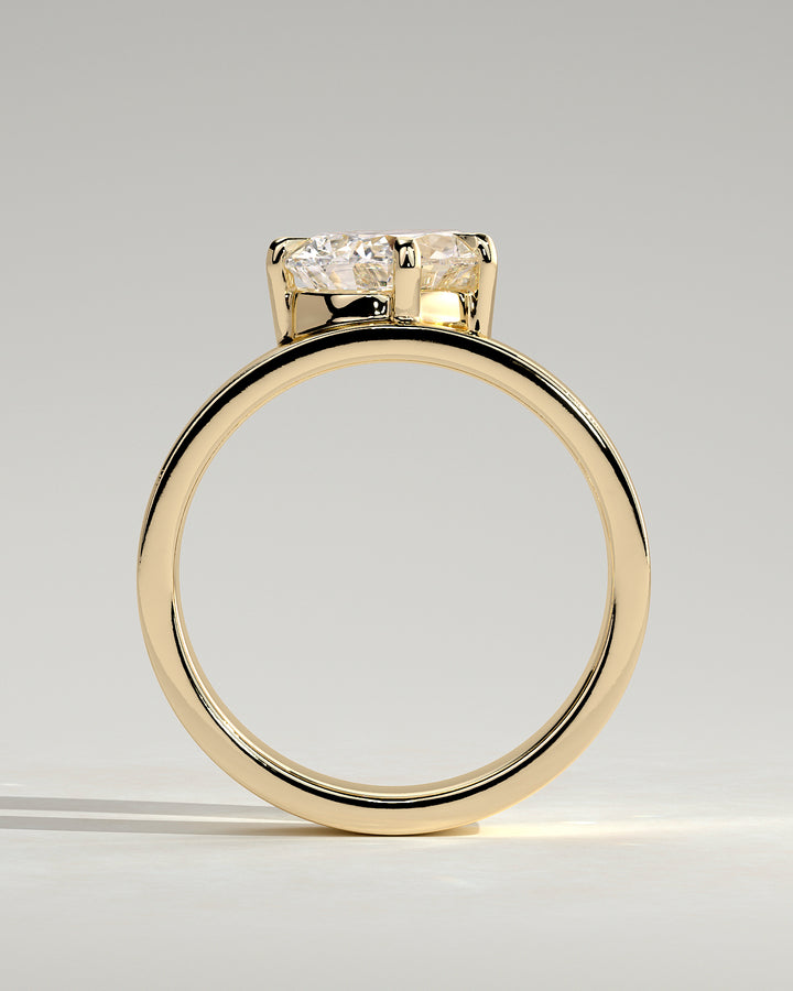 pear offset solitaire ring online
