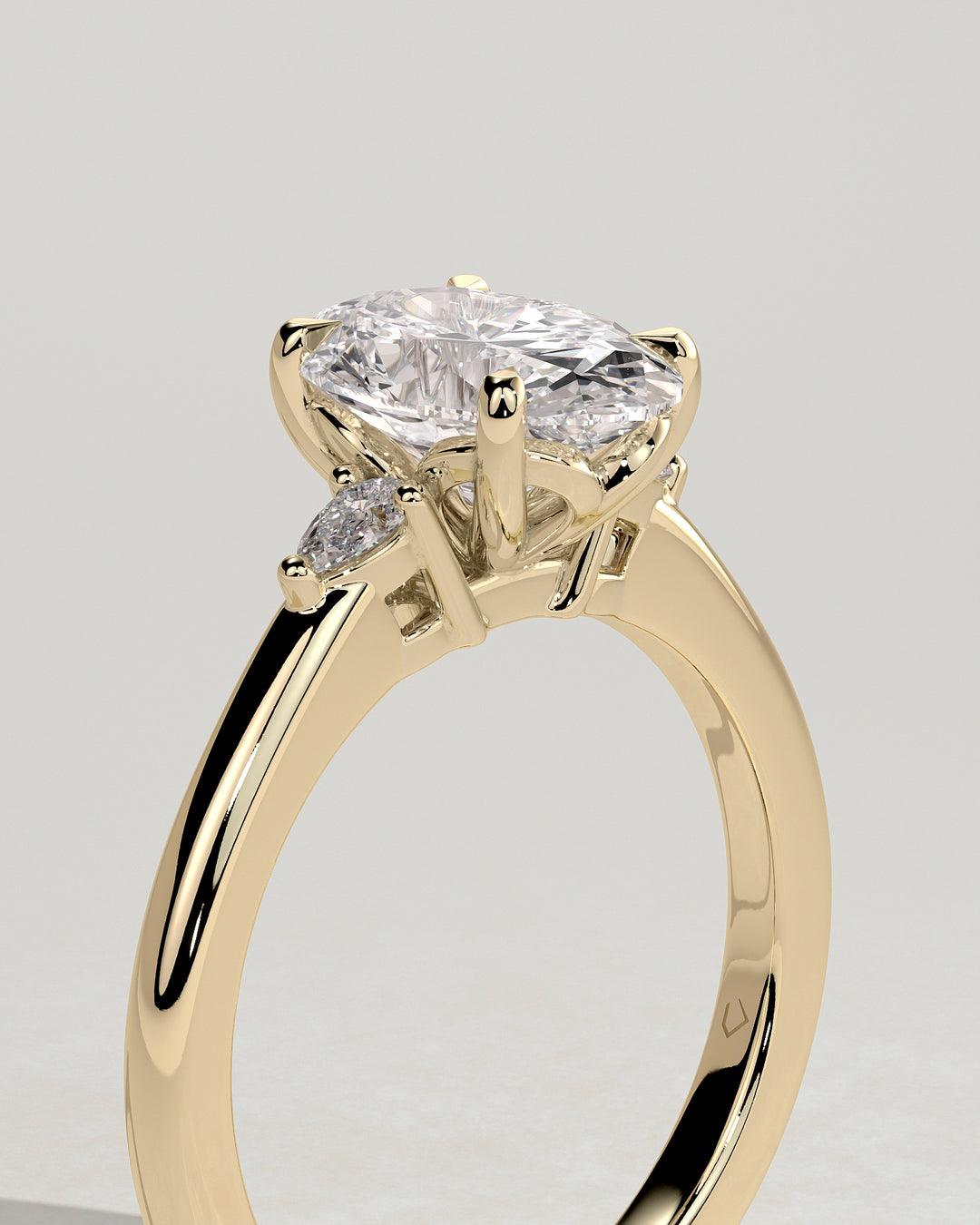 pear side diamond ring