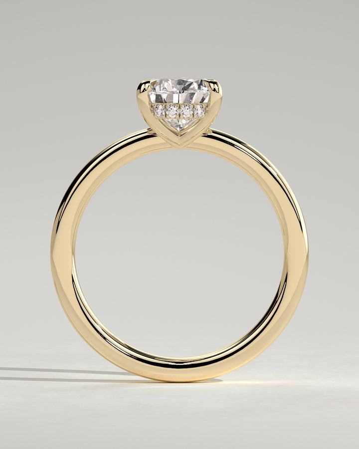 pear wedding ring set hidden halo