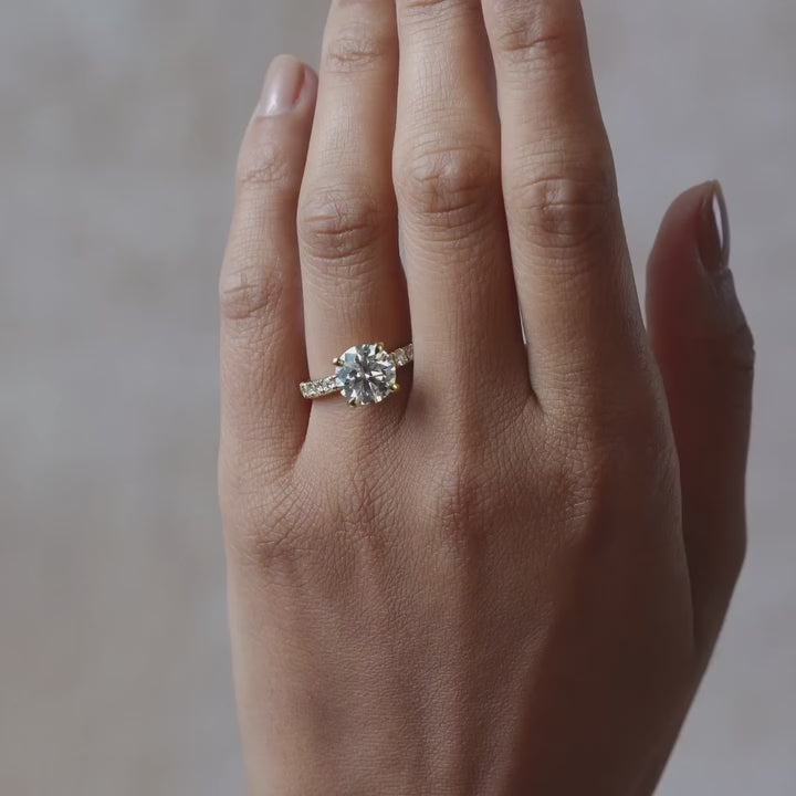 round pave engagement rings