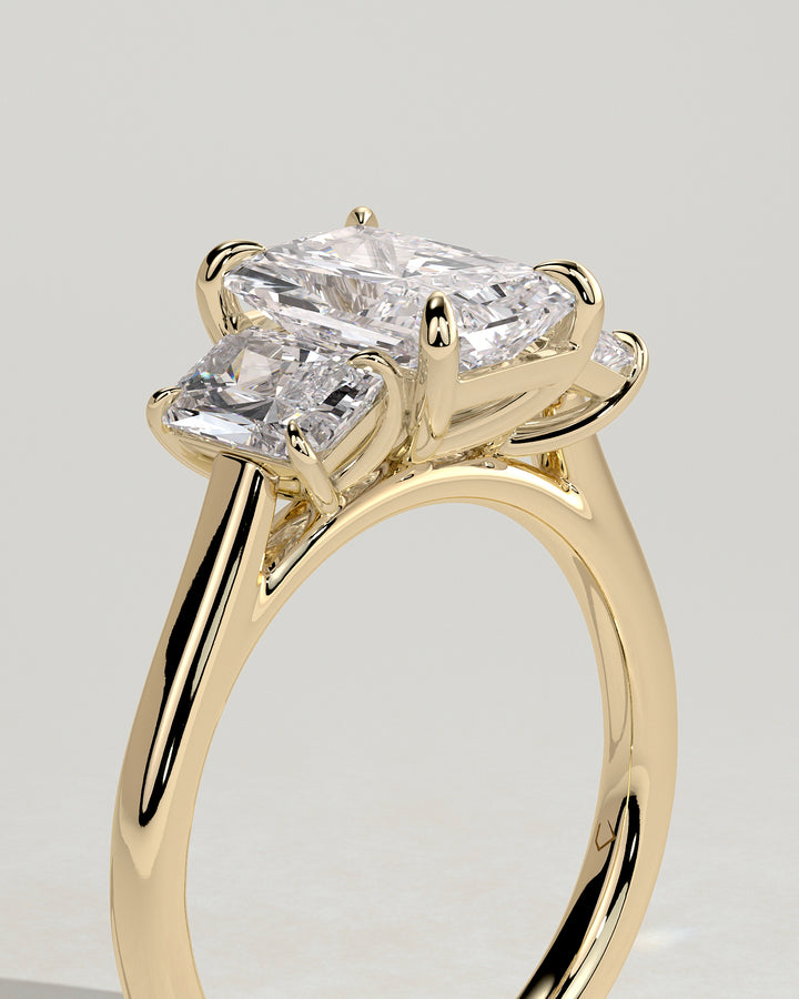 radiant cut bridal ring