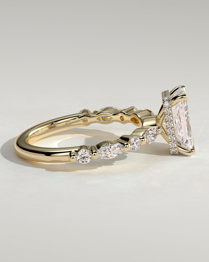 radiant pave engagement ring lab grown