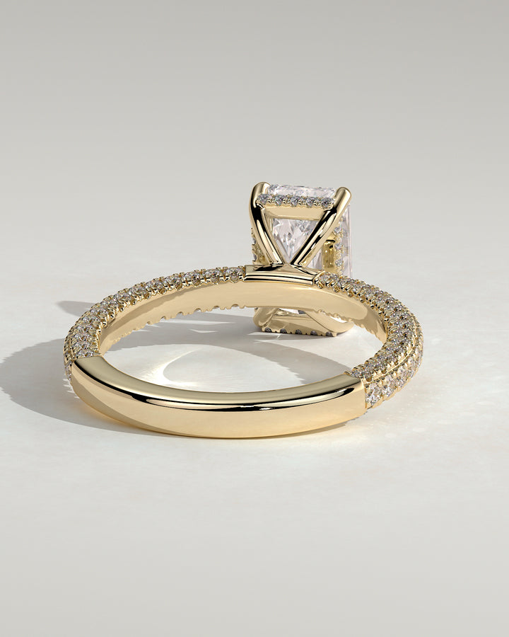 triple pave engagement ring radiant cut