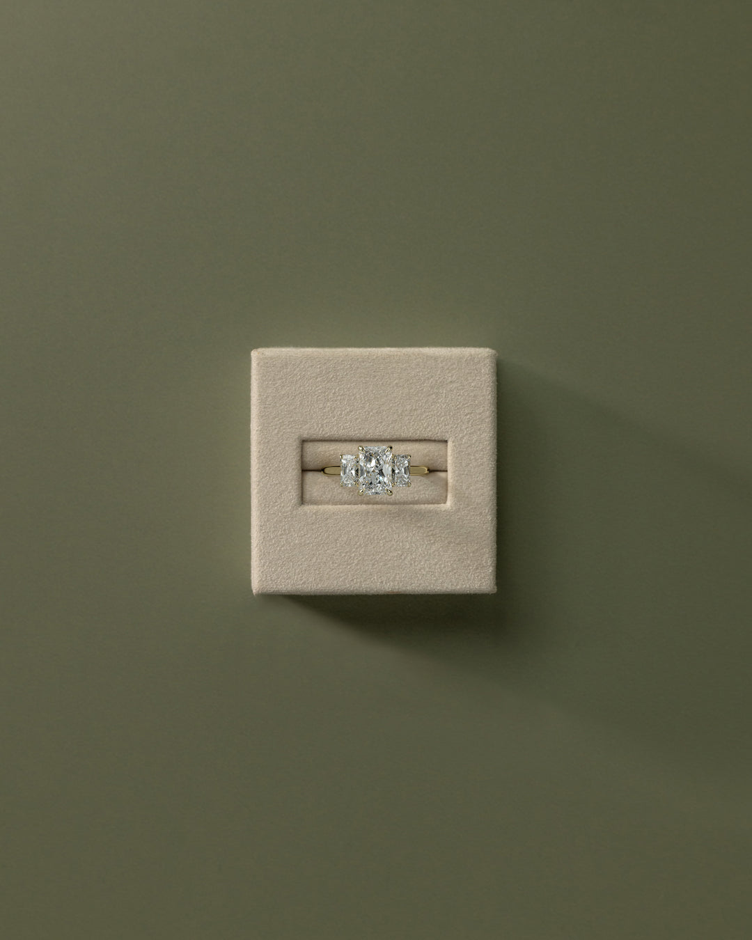 radiant lab grown diamond ring