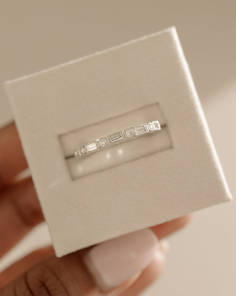 round baguette wedding band
