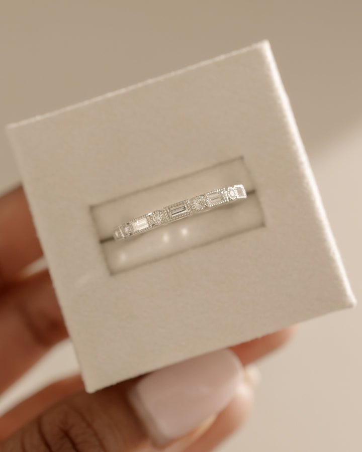 round baguette wedding band
