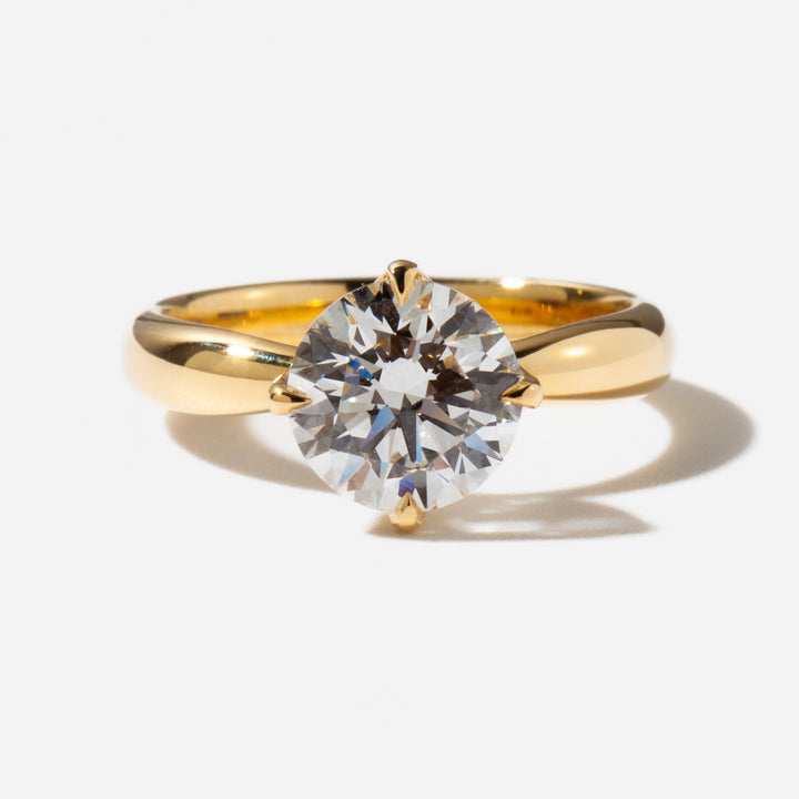 2 carat round lab grown diamond solitaire engagement ring