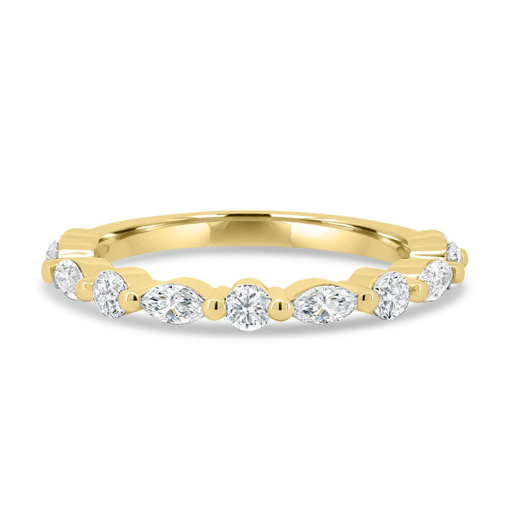 round marquise wedding band
