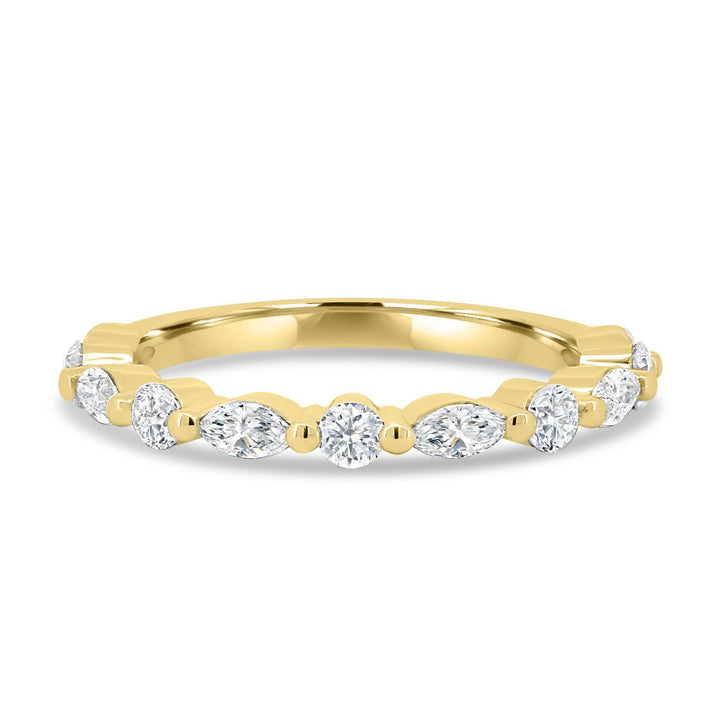 round marquise wedding band

