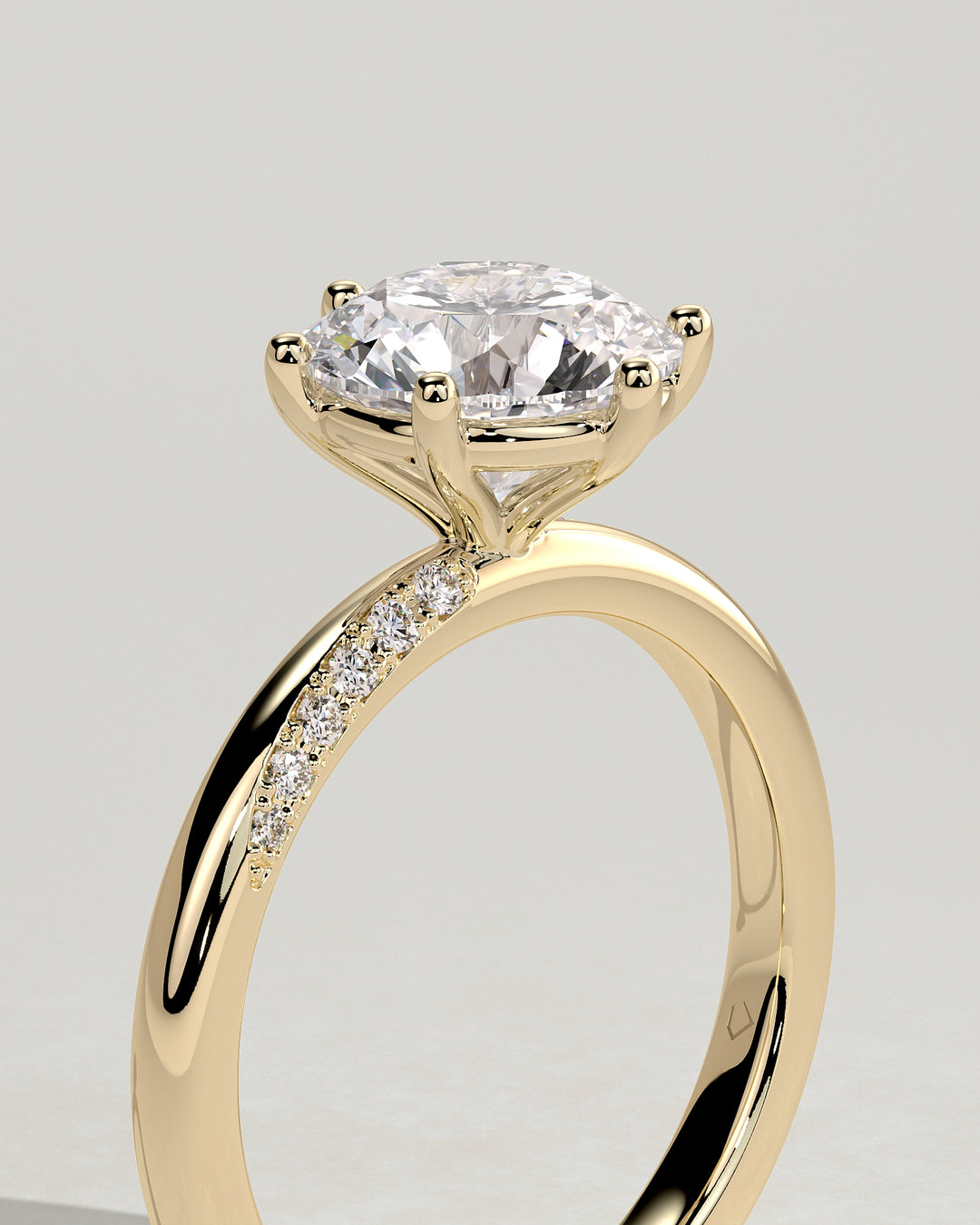 round pave engagement ring