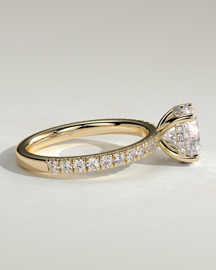 round solitaire engagement ring gold