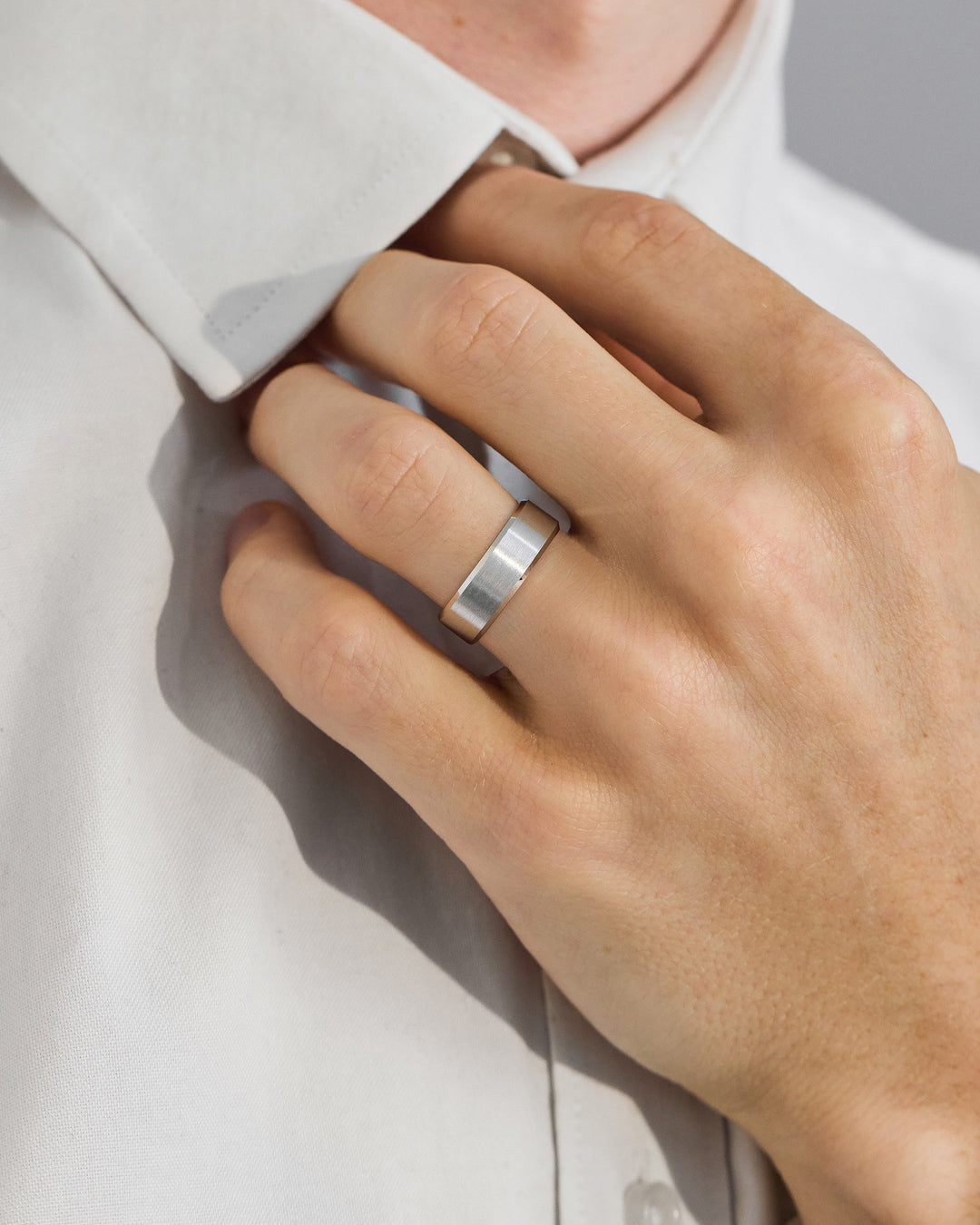 satin finish ring
