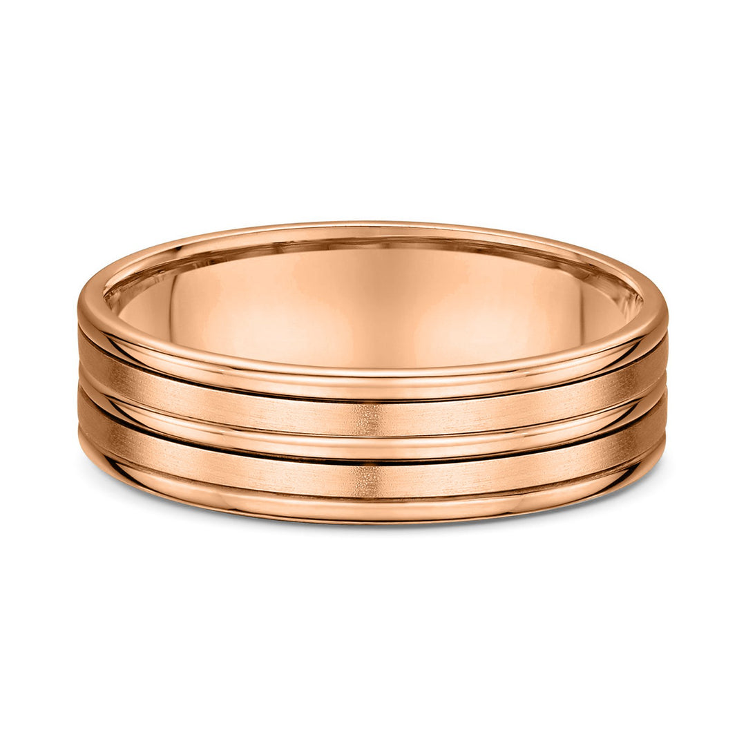 solid Rose gold mens band