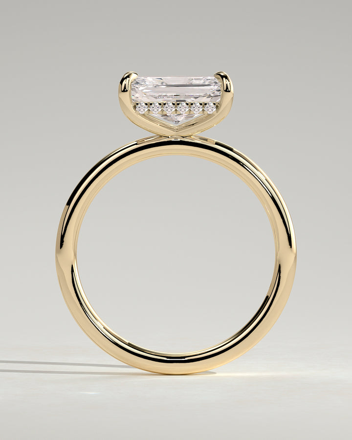 lab grown radiant hidden halo ring