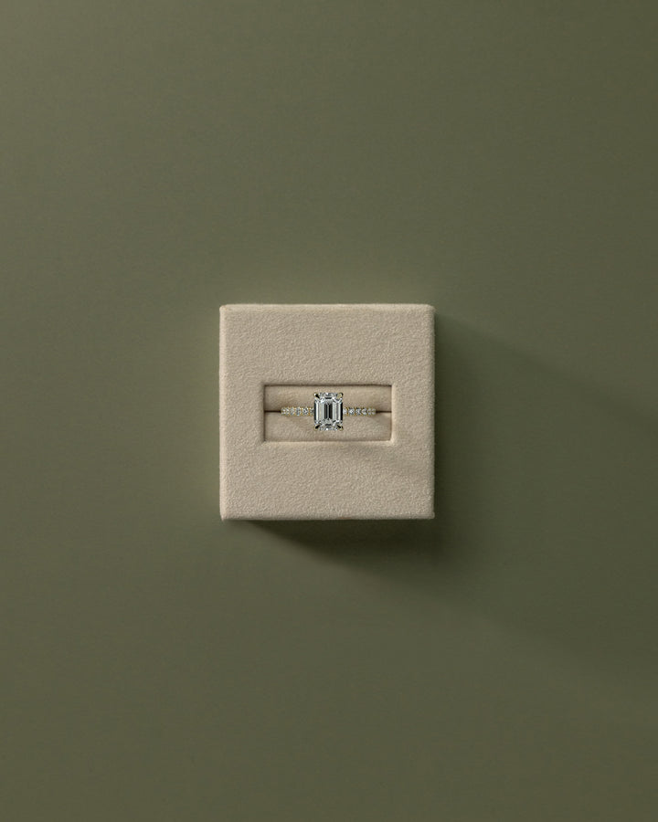 solitaire pave engagement ring