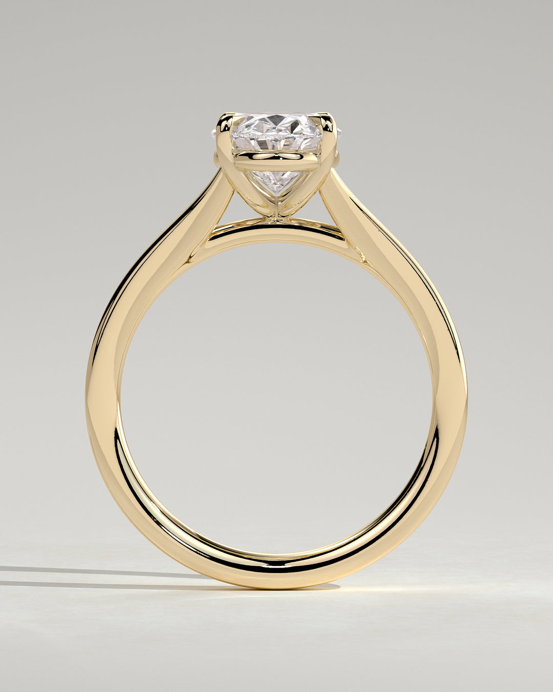 oval solitaire engagement ring split shank