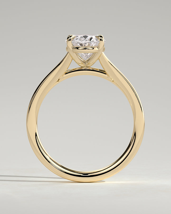 oval solitaire engagement ring split shank
