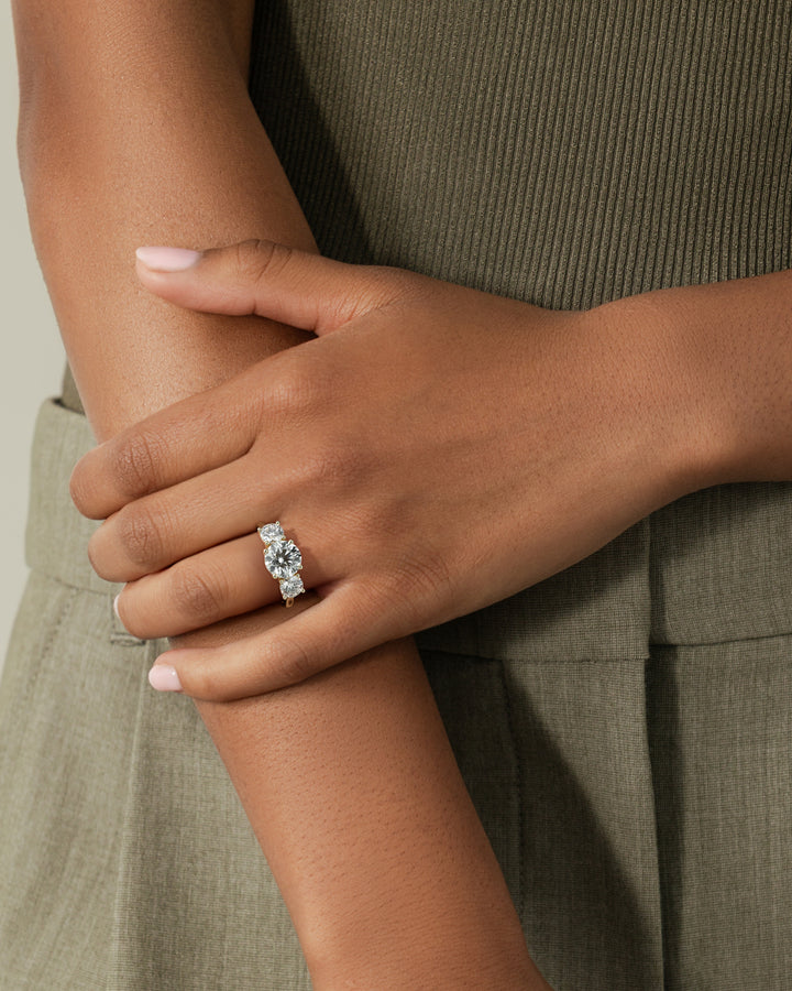 three stone engagement ring