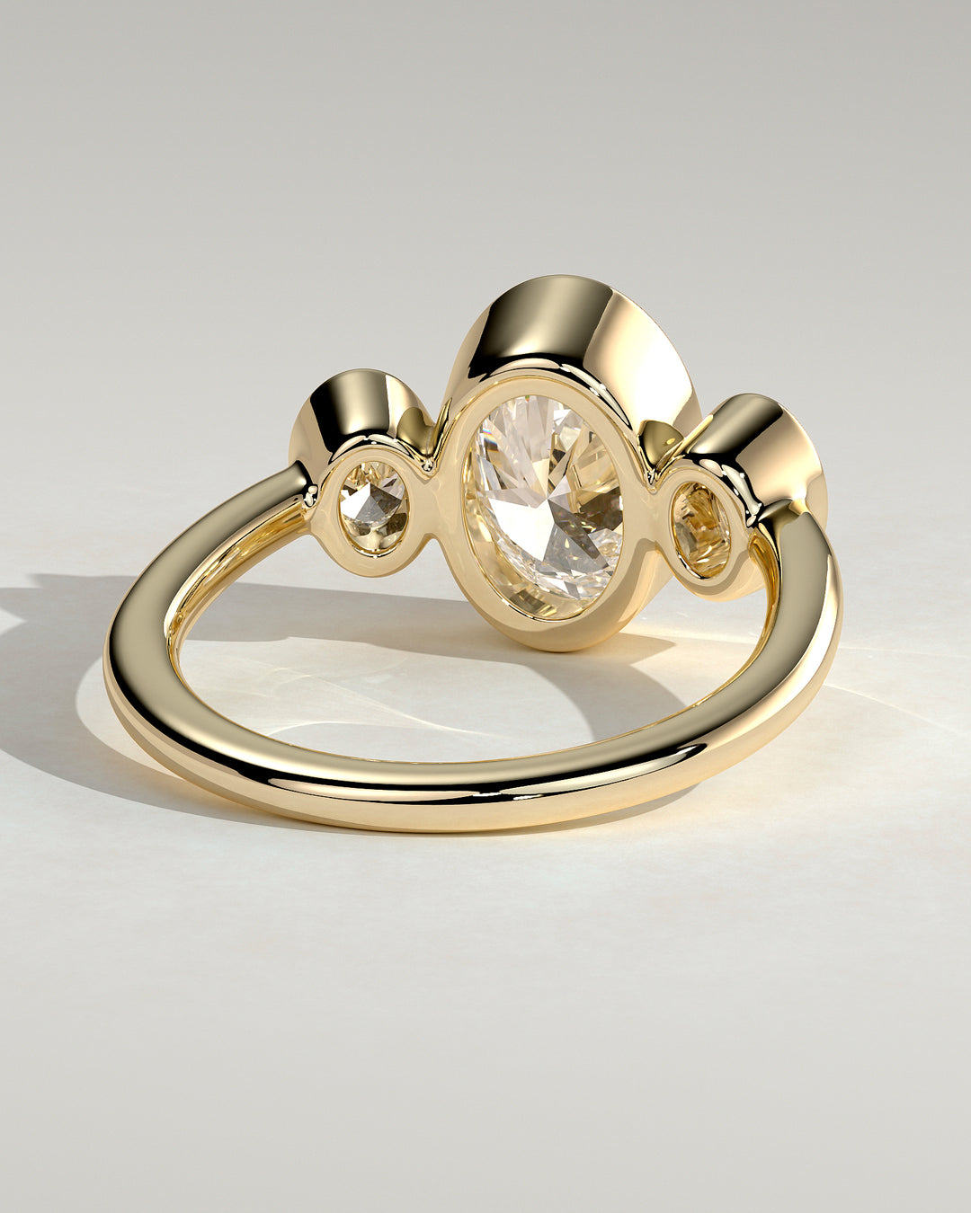 three stone oval diamond ring