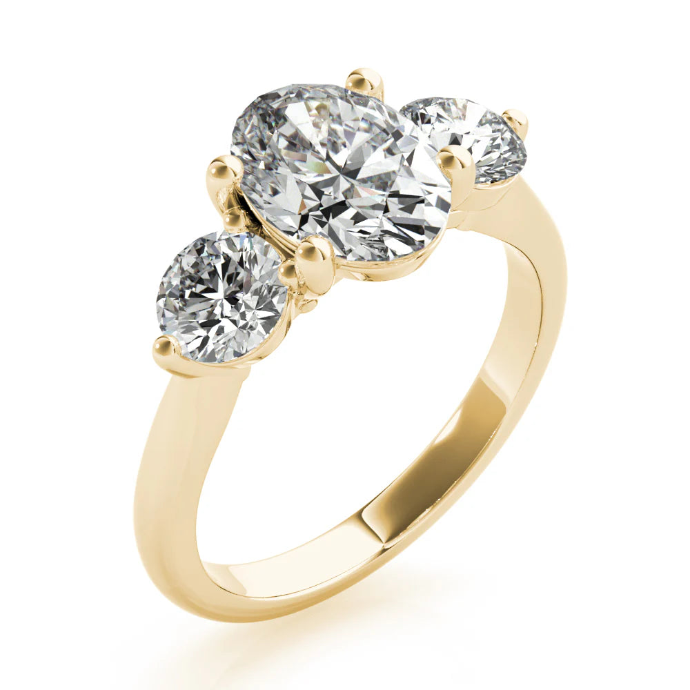 three stone oval ring
