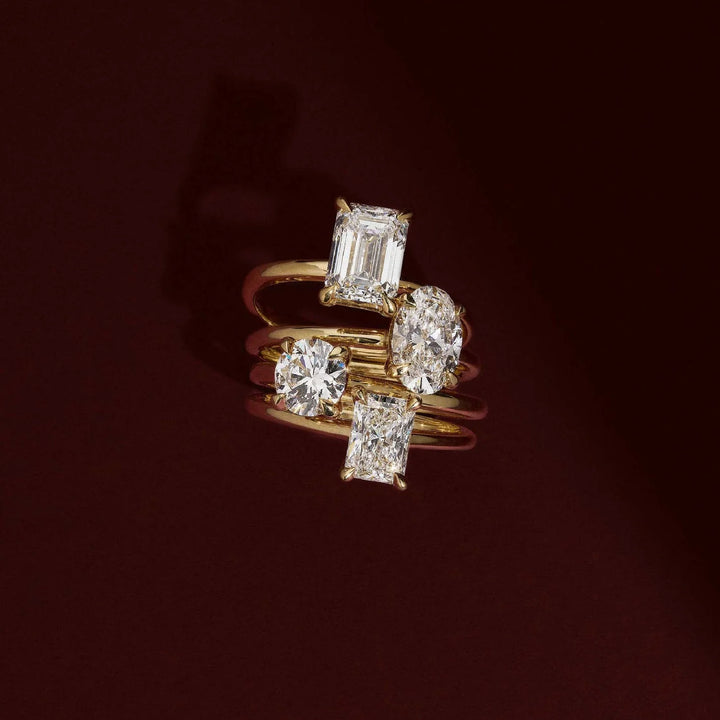 timeless radiant solitaire engagement ring lab grown diamond USA