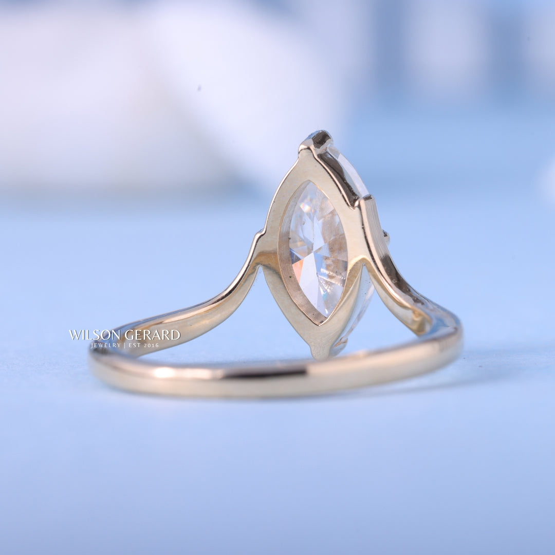 1.0CT-2.0CT Marquise E/VS Lab Grown Unique Diamond Rings Classy Engagement