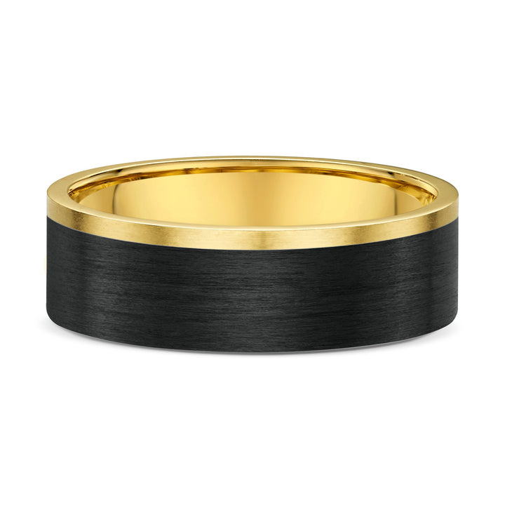 two tone flat wedding band
