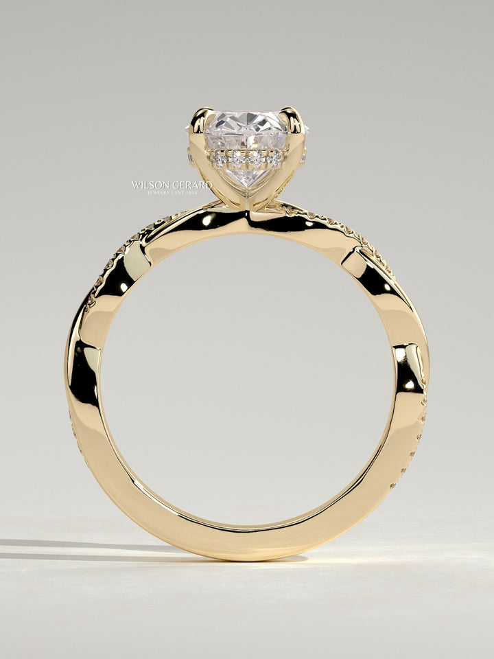 unique oval engagement ring lab grown