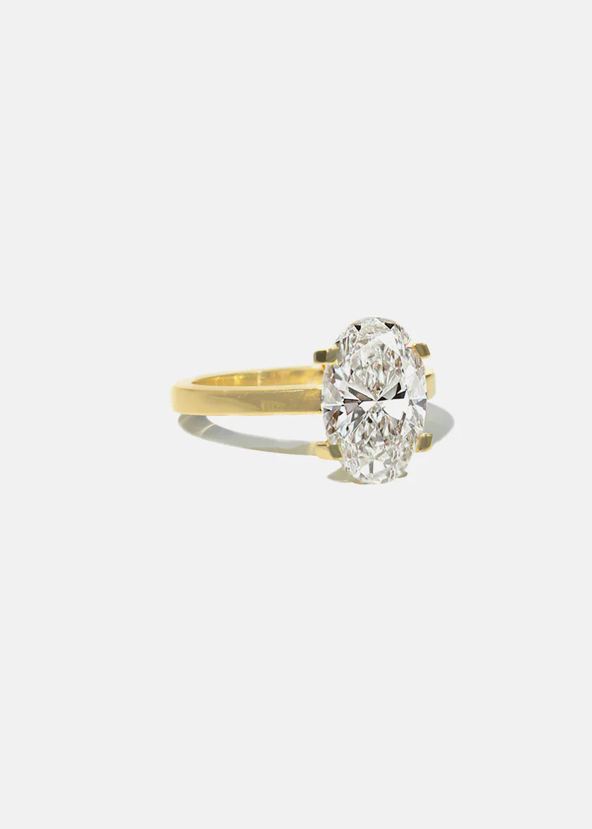 3.0ct Oval Cut E/VS CVD XO Hidden Diamond Solitaire Timeless Engagement Rings With Wedding Band