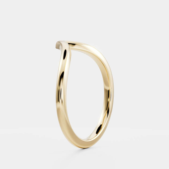 Unique Curved Plain Wedding Band For Women