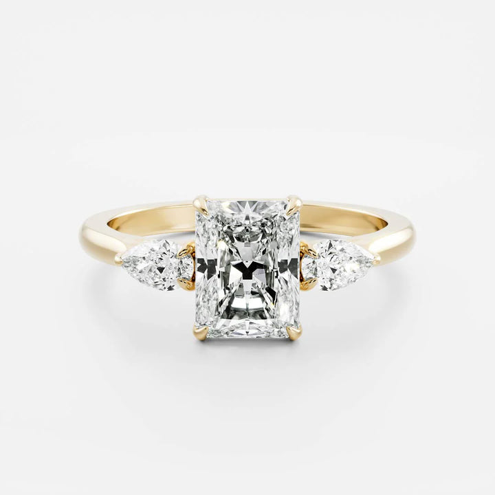 2.0ct Radiant Cut Three Stone Lab Grown Diamond Engagement Ring